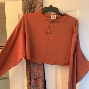 Cropped Half-Button Down Sweater!